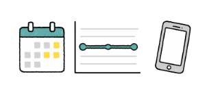 カレンダーとスマホのイラスト